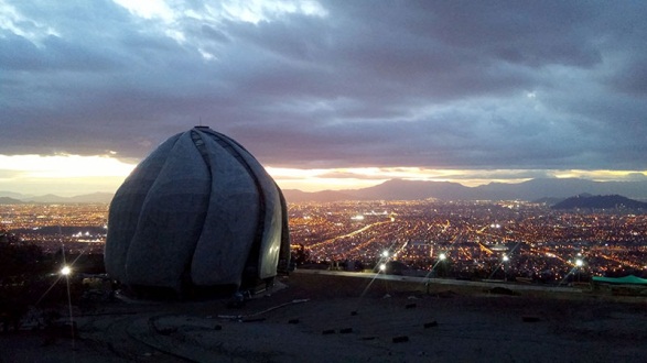 Chile House of Worship overlooking Santiago